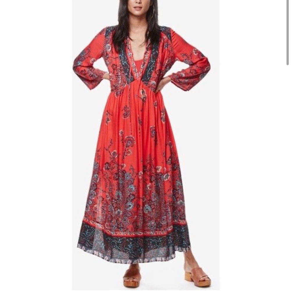 Free People Red If You Only Knew Dress